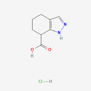 molecular formula C8H11ClN2O2 B2713861 4,5,6,7-tetrahydro-1H-indazole-7-carboxylic acid hydrochloride CAS No. 2138565-28-1