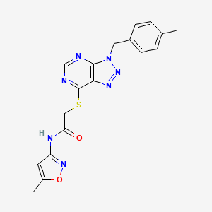 N-(5-methyl-1,2-oxazol-3-yl)-2-[3-[(4-methylphenyl)methyl]triazolo[4,5-d]pyrimidin-7-yl]sulfanylacetamide