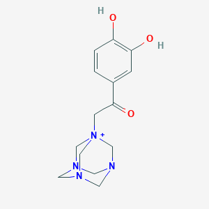 molecular formula C14H19N4O3+ B271387 1-[2-(3,4-Dihydroxyphenyl)-2-oxoethyl]-3,5,7-triaza-1-azoniatricyclo[3.3.1.1~3,7~]decane 