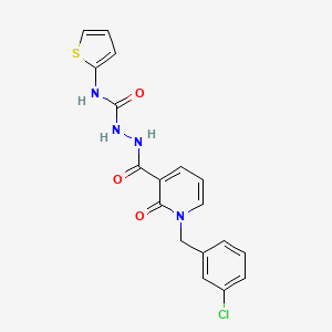2-(1-(3-chlorobenzyl)-2-oxo-1,2-dihydropyridine-3-carbonyl)-N-(thiophen-2-yl)hydrazinecarboxamide