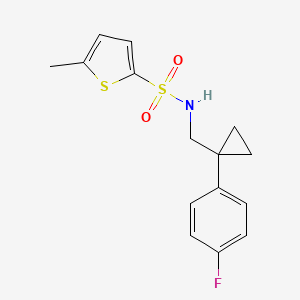 molecular formula C15H16FNO2S2 B2713888 N-((1-(4-氟苯基)环丙基)甲基)-5-甲基噻吩-2-磺酰胺 CAS No. 1049463-40-2