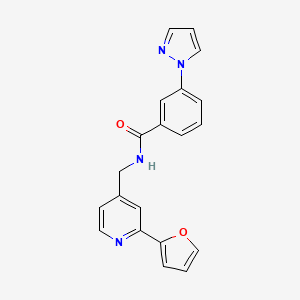 N-((2-(furan-2-yl)pyridin-4-yl)methyl)-3-(1H-pyrazol-1-yl)benzamide
