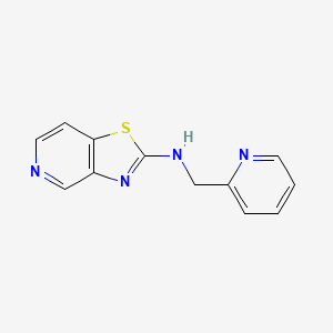 molecular formula C12H10N4S B2713900 N-(吡啶-2-基甲基)噻唑并[4,5-c]吡啶-2-胺 CAS No. 2309574-11-4