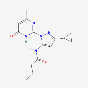 N-(3-cyclopropyl-1-(4-methyl-6-oxo-1,6-dihydropyrimidin-2-yl)-1H-pyrazol-5-yl)butyramide