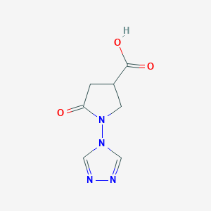 molecular formula C7H8N4O3 B2713918 5-oxo-1-(1,2,4-triazol-4-yl)pyrrolidine-3-carboxylic Acid CAS No. 898645-54-0