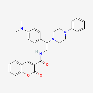 molecular formula C30H32N4O3 B2713919 N-(2-(4-(二甲基氨基)苯基)-2-(4-苯基哌嗪-1-基)乙基)-2-氧代-2H-香豆素-3-甲酰胺 CAS No. 946286-49-3