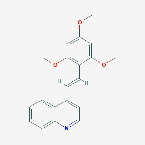 molecular formula C20H19NO3 B271392 4-[2-(2,4,6-Trimethoxyphenyl)vinyl]quinoline 