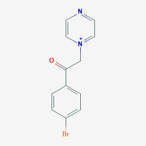 molecular formula C12H10BrN2O+ B271393 1-[2-(4-Bromophenyl)-2-oxoethyl]pyrazin-1-ium 