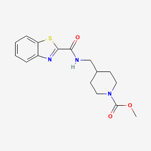 molecular formula C16H19N3O3S B2713930 Methyl 4-((benzo[d]thiazole-2-carboxamido)methyl)piperidine-1-carboxylate CAS No. 1235205-09-0