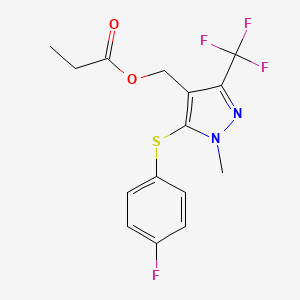 [5-[(4-fluorophenyl)sulfanyl]-1-methyl-3-(trifluoromethyl)-1H-pyrazol-4-yl]methyl propionate