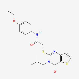 molecular formula C20H23N3O3S2 B2713948 N-(4-ethoxyphenyl)-2-{[3-(2-methylpropyl)-4-oxo-3,4-dihydrothieno[3,2-d]pyrimidin-2-yl]sulfanyl}acetamide CAS No. 1252924-25-6