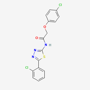 2-(4-chlorophenoxy)-N-[5-(2-chlorophenyl)-1,3,4-thiadiazol-2-yl]acetamide