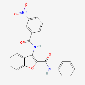 molecular formula C22H15N3O5 B2713967 3-(3-nitrobenzamido)-N-phenylbenzofuran-2-carboxamide CAS No. 887886-98-8