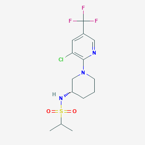 molecular formula C14H19ClF3N3O2S B2713970 N-[(3S)-1-[3-chloro-5-(trifluoromethyl)pyridin-2-yl]piperidin-3-yl]propane-2-sulfonamide CAS No. 2085689-85-4