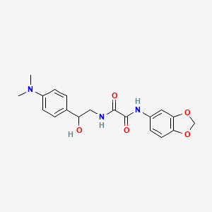 molecular formula C19H21N3O5 B2713971 N1-(苯并[d][1,3]二噁杂环-5-基)-N2-(2-(4-(二甲基氨基)苯基)-2-羟乙基)草酰胺 CAS No. 1421455-39-1