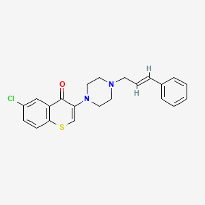 molecular formula C22H21ClN2OS B2713983 (E)-6-chloro-3-(4-cinnamylpiperazin-1-yl)-4H-thiochromen-4-one CAS No. 946360-92-5