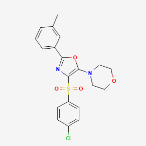 molecular formula C20H19ClN2O4S B2713985 4-(4-((4-氯苯基)磺酰)-2-(间甲苯基)噁唑-5-基)吗啉 CAS No. 330681-84-0