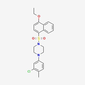 molecular formula C23H25ClN2O3S B2713986 1-(3-Chloro-4-methylphenyl)-4-[(4-ethoxynaphthalen-1-yl)sulfonyl]piperazine CAS No. 681844-37-1