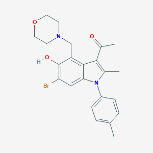 molecular formula C23H25BrN2O3 B271399 1-[6-bromo-5-hydroxy-2-methyl-1-(4-methylphenyl)-4-(4-morpholinylmethyl)-1H-indol-3-yl]ethanone 