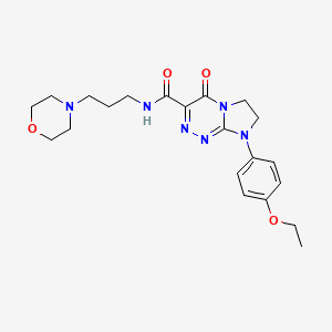 molecular formula C21H28N6O4 B2713993 8-(4-ethoxyphenyl)-N-(3-morpholinopropyl)-4-oxo-4,6,7,8-tetrahydroimidazo[2,1-c][1,2,4]triazine-3-carboxamide CAS No. 946361-53-1