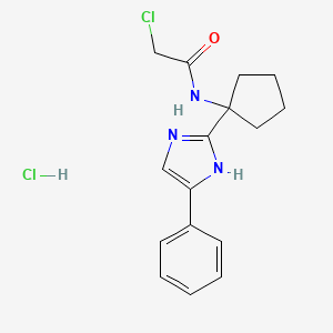 2-Chloro-N-[1-(5-phenyl-1H-imidazol-2-yl)cyclopentyl]acetamide;hydrochloride