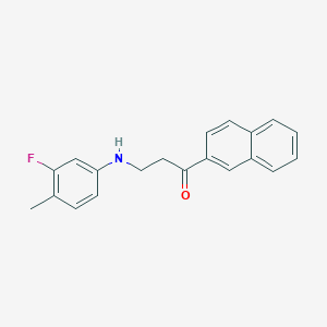 molecular formula C20H18FNO B2713997 3-(3-Fluoro-4-methylanilino)-1-(2-naphthyl)-1-propanone CAS No. 882748-52-9