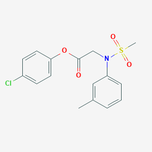 molecular formula C16H16ClNO4S B2714007 4-Chlorophenyl 2-[3-methyl(methylsulfonyl)anilino]acetate CAS No. 866131-10-4