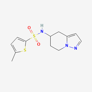 molecular formula C12H15N3O2S2 B2714009 5-甲基-N-(4,5,6,7-四氢吡唑并[1,5-a]吡啶-5-基)噻吩-2-磺酰胺 CAS No. 2034488-93-0