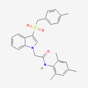 molecular formula C27H28N2O3S B2714011 N-间二甲苯-2-(3-((4-甲基苯甲基)磺酰)-1H-吲哚-1-基)乙酰胺 CAS No. 878063-88-8