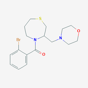molecular formula C17H23BrN2O2S B2714018 (2-Bromophenyl)(3-(morpholinomethyl)-1,4-thiazepan-4-yl)methanone CAS No. 1421498-30-7