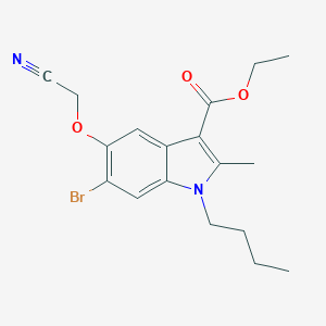 molecular formula C18H21BrN2O3 B271402 ethyl 6-bromo-1-butyl-5-(cyanomethoxy)-2-methyl-1H-indole-3-carboxylate 