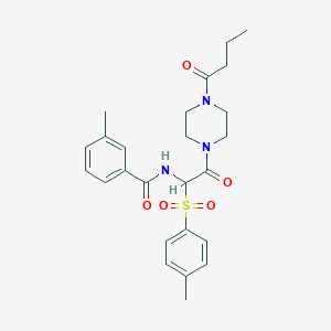 N-(2-(4-butyrylpiperazin-1-yl)-2-oxo-1-tosylethyl)-3-methylbenzamide