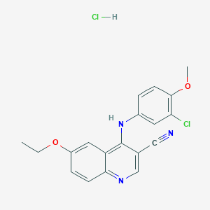 4-((3-Chloro-4-methoxyphenyl)amino)-6-ethoxyquinoline-3-carbonitrile hydrochloride