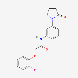molecular formula C18H17FN2O3 B2714025 2-(2-fluorophenoxy)-N-[3-(2-oxopyrrolidin-1-yl)phenyl]acetamide CAS No. 941889-66-3