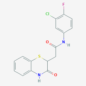 N-(3-chloro-4-fluorophenyl)-2-(3-oxo-3,4-dihydro-2H-1,4-benzothiazin-2-yl)acetamide