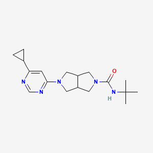 N-Tert-butyl-2-(6-cyclopropylpyrimidin-4-yl)-1,3,3a,4,6,6a-hexahydropyrrolo[3,4-c]pyrrole-5-carboxamide