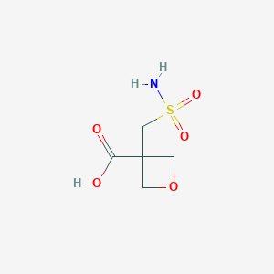 molecular formula C5H9NO5S B2714061 3-(Sulfamoylmethyl)oxetane-3-carboxylic acid CAS No. 1955520-32-7