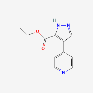 molecular formula C11H11N3O2 B2714071 ethyl 4-(4-pyridyl)-1H-pyrazole-3-carboxylate CAS No. 1583555-40-1
