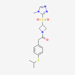 2-(4-(isopropylthio)phenyl)-1-(3-((4-methyl-4H-1,2,4-triazol-3-yl)sulfonyl)azetidin-1-yl)ethanone