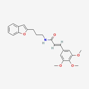 molecular formula C23H25NO5 B2714087 (E)-N-(3-(benzofuran-2-yl)propyl)-3-(3,4,5-trimethoxyphenyl)acrylamide CAS No. 2035019-51-1