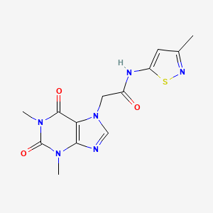 molecular formula C13H14N6O3S B2714088 2-(1,3-二甲基-2,6-二氧代-2,3-二氢-1H-嘌呤-7(6H)-基)-N-(3-甲基异噻唑-5-基)乙酰胺 CAS No. 1219902-04-1