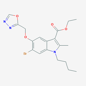 molecular formula C19H22BrN3O4 B271409 ethyl 6-bromo-1-butyl-2-methyl-5-(1,3,4-oxadiazol-2-ylmethoxy)-1H-indole-3-carboxylate 