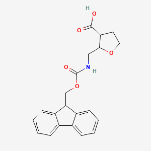 molecular formula C21H21NO5 B2714090 2-[({[(9H-fluoren-9-yl)methoxy]carbonyl}amino)methyl]oxolane-3-carboxylic acid CAS No. 2138006-09-2