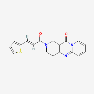molecular formula C18H15N3O2S B2714094 (E)-2-(3-(thiophen-2-yl)acryloyl)-3,4-dihydro-1H-dipyrido[1,2-a:4',3'-d]pyrimidin-11(2H)-one CAS No. 2035023-31-3