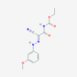 molecular formula C13H14N4O4 B2714099 乙酸N-[(Z)-氰基[2-(3-甲氧基苯基)肼-1-基]羰基]酯 CAS No. 52262-79-0