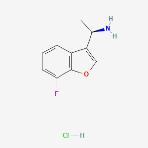 molecular formula C10H11ClFNO B2714104 (R)-1-(7-Fluorobenzofuran-3-yl)ethan-1-amine hydrochloride CAS No. 2230789-95-2