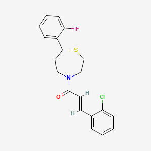 molecular formula C20H19ClFNOS B2714107 (E)-3-(2-氯苯基)-1-(7-(2-氟苯基)-1,4-噻吩-4-基)丙-2-烯-1-酮 CAS No. 2035022-69-4
