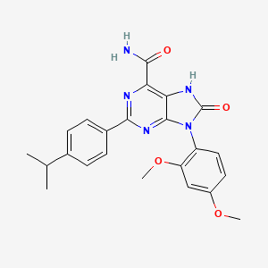 9-(2,4-dimethoxyphenyl)-2-(4-isopropylphenyl)-8-oxo-8,9-dihydro-7H-purine-6-carboxamide