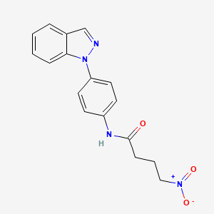 molecular formula C17H16N4O3 B2714114 N-(4-Indazol-1-ylphenyl)-4-nitrobutanamide CAS No. 2411256-02-3