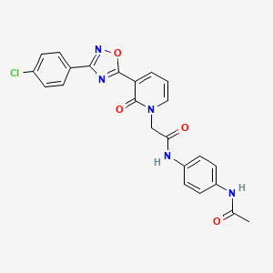 molecular formula C23H18ClN5O4 B2714120 N-(4-acetamidophenyl)-2-(3-(3-(4-chlorophenyl)-1,2,4-oxadiazol-5-yl)-2-oxopyridin-1(2H)-yl)acetamide CAS No. 1105215-31-3